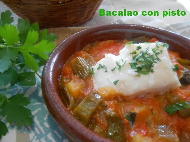 Bacalao con pisto para dieta